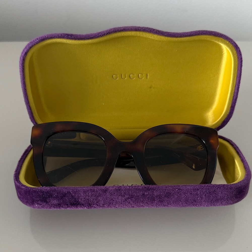 Gucci Brown Sunglasses with Purple Case